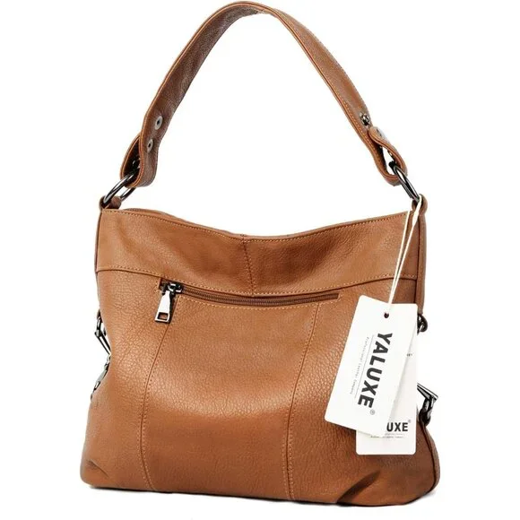 Genuine Leather Women's Medium Crossbody Shoulder Bag with Removable Handle